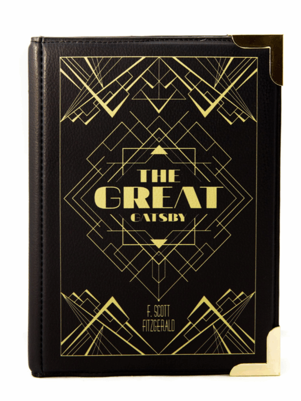 Torebka art deco w kształcie ksiązki Wielki Gatsby czarna