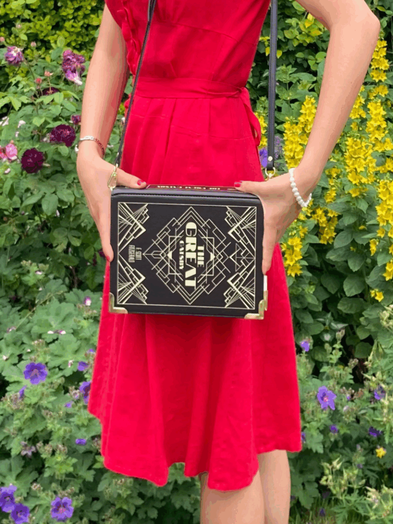 Torebka w stylu art deco na ramię książka wielki gatsby prezent dla miłośniczki książek i art deco