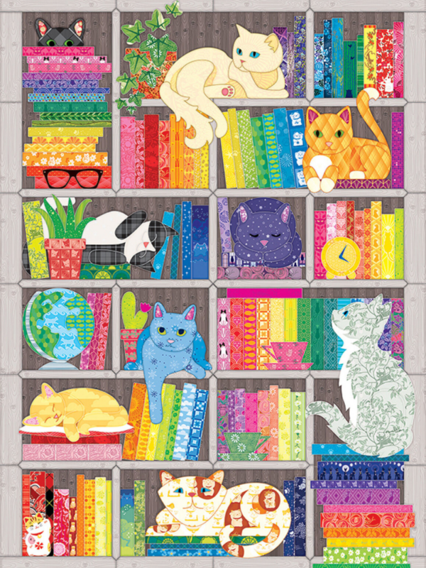 cobble hill kolorowe książki i koty 1000 elementów dla miłośników czytania i kotów