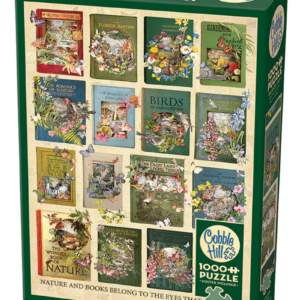 puzzle z okładkami książek przyrodniczych marki cobble hill 1000 elementów to świetny prezent dla fanów puzzli i czytania książek