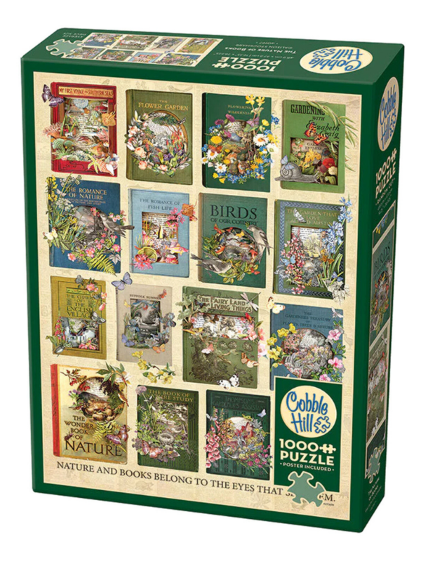 puzzle z okładkami książek przyrodniczych marki cobble hill 1000 elementów to świetny prezent dla fanów puzzli i czytania książek
