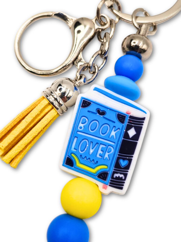 book lover bag charm breloczek żółto-niebieski