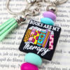 książki to moja terapia bag charm książkowy z napisem kolorowy dodatek do torebki