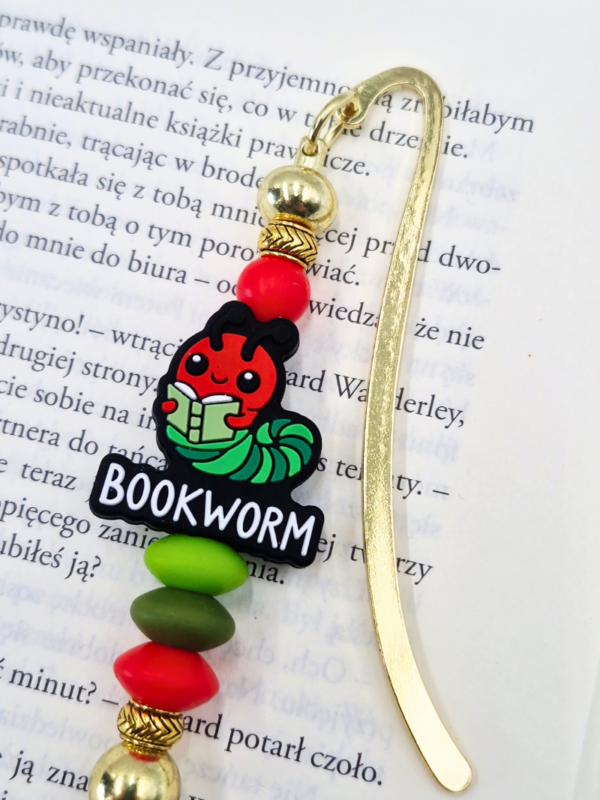 zakładka metalowa bookworm dla mola książkowego dla dziecka