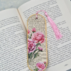 zakładka do książki handmade różowe goździki kwiatowa