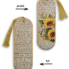 zakładka drewniana rękodzieło słoneczniki żółta