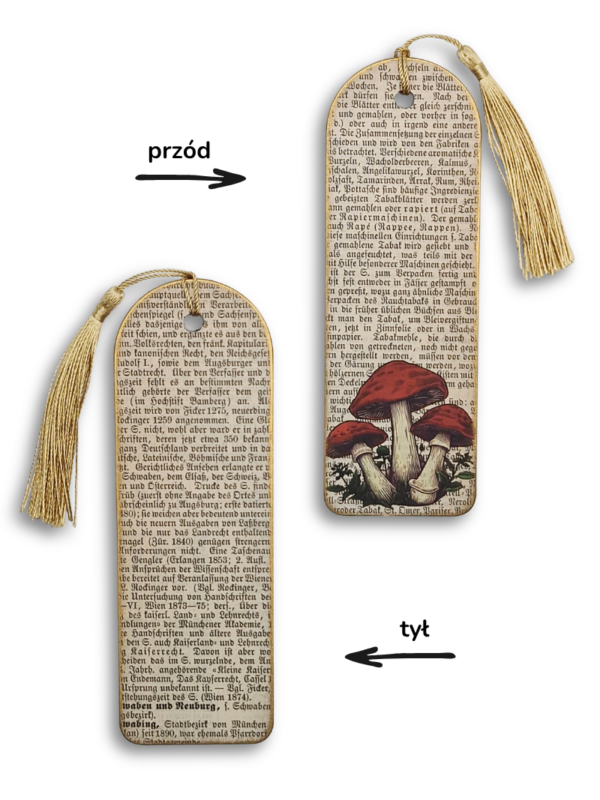 zakładka do książki rękodzieło grzyby botaniczna