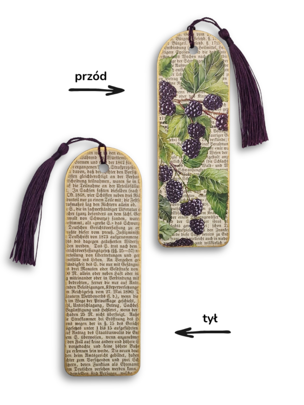 zakładka do książki vintage jeżyny hand made