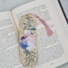 zakładka do książki vintage z motywem botanicznym piwonie