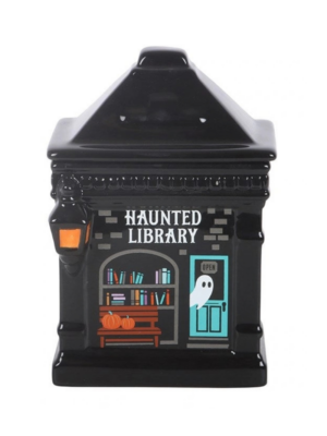 kominek zapachowy nawiedzona biblioteka z pokrywką halloween
