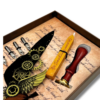 zestaw_do_kaligrafii_steampunk_05 Zestaw do kaligrafii z czarnym piórem, pieczęcią i 6 stalówkami